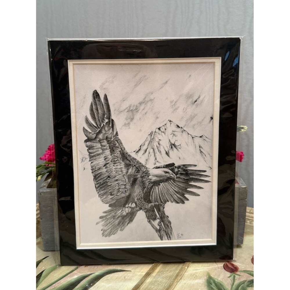 Nick Van Dyke Pencil Drawing Print American Bald Eagle Signed Numbered 6/83